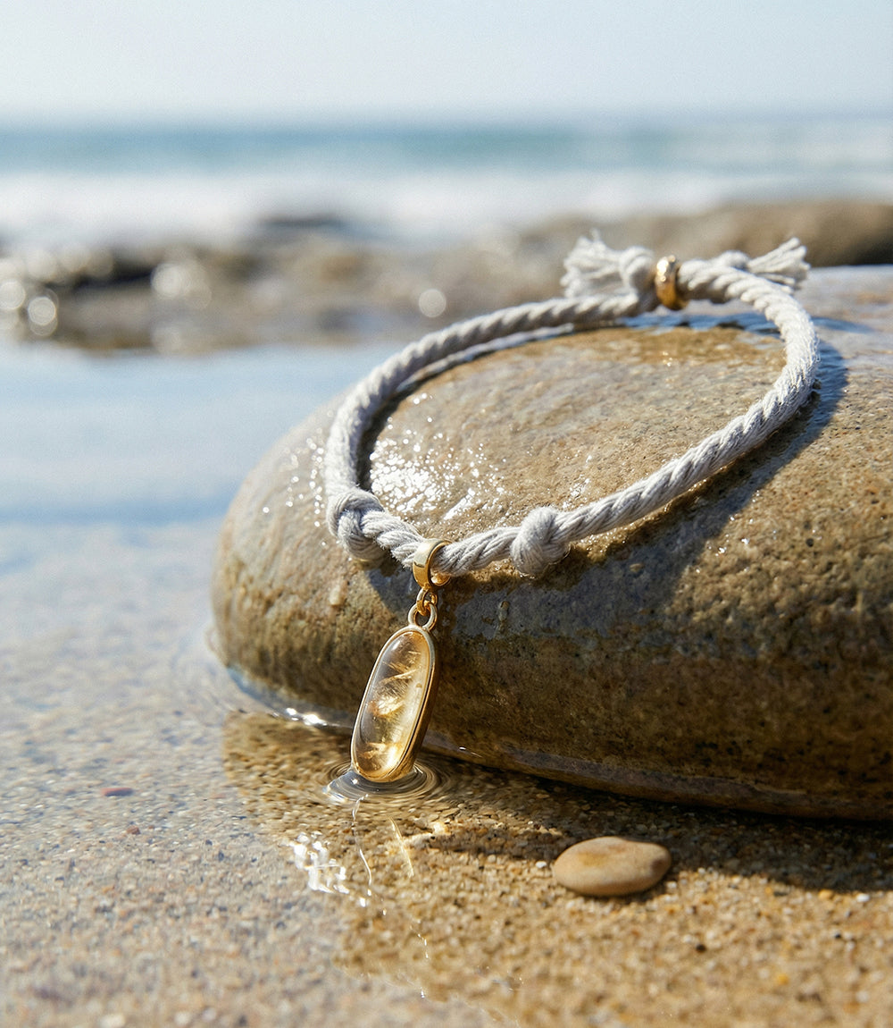 Oval Gemstone Cord Bracelet