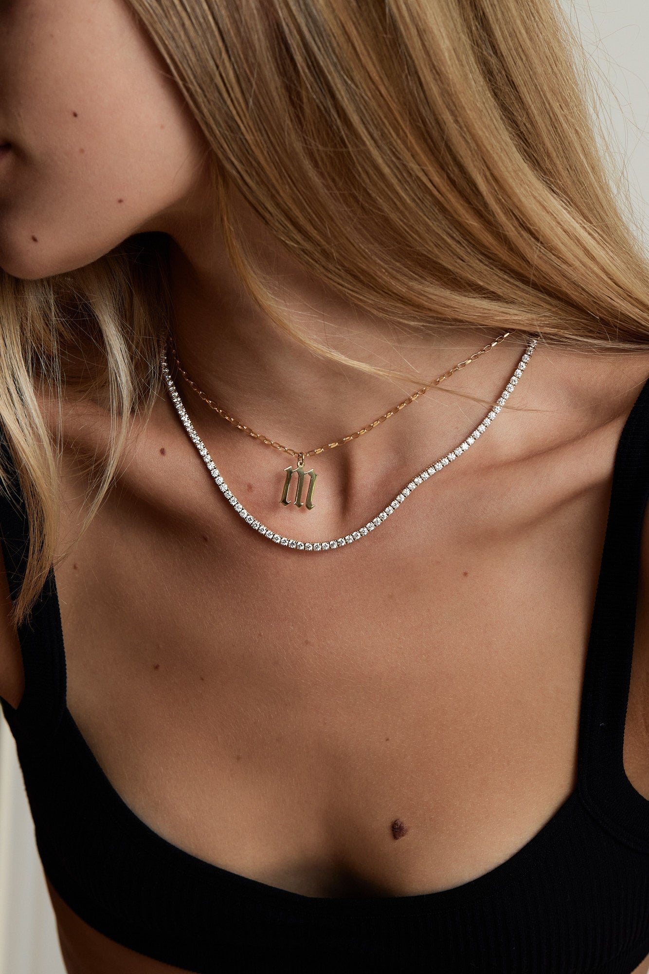 Large Gothic Letter Pendant | 9K Yellow Gold