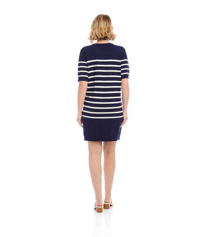 Short Sleeve Henley Sweater Dress