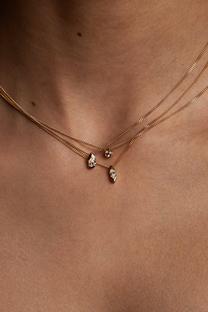 Mini Marquise Diamond Necklace | White Gold