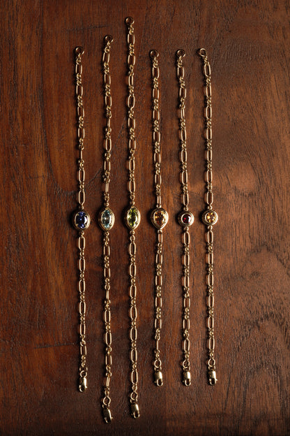Roma Pear Gemstone Bracelet | Yellow Gold