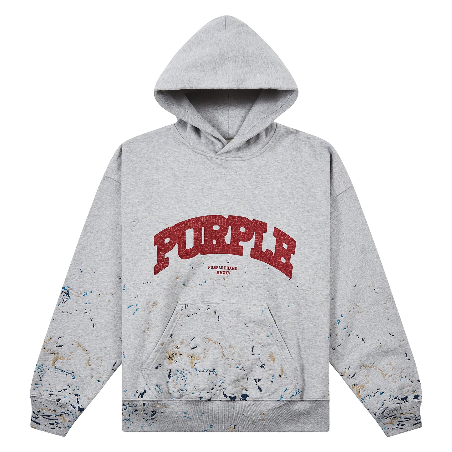Crackle Paint Hoodie | Heather