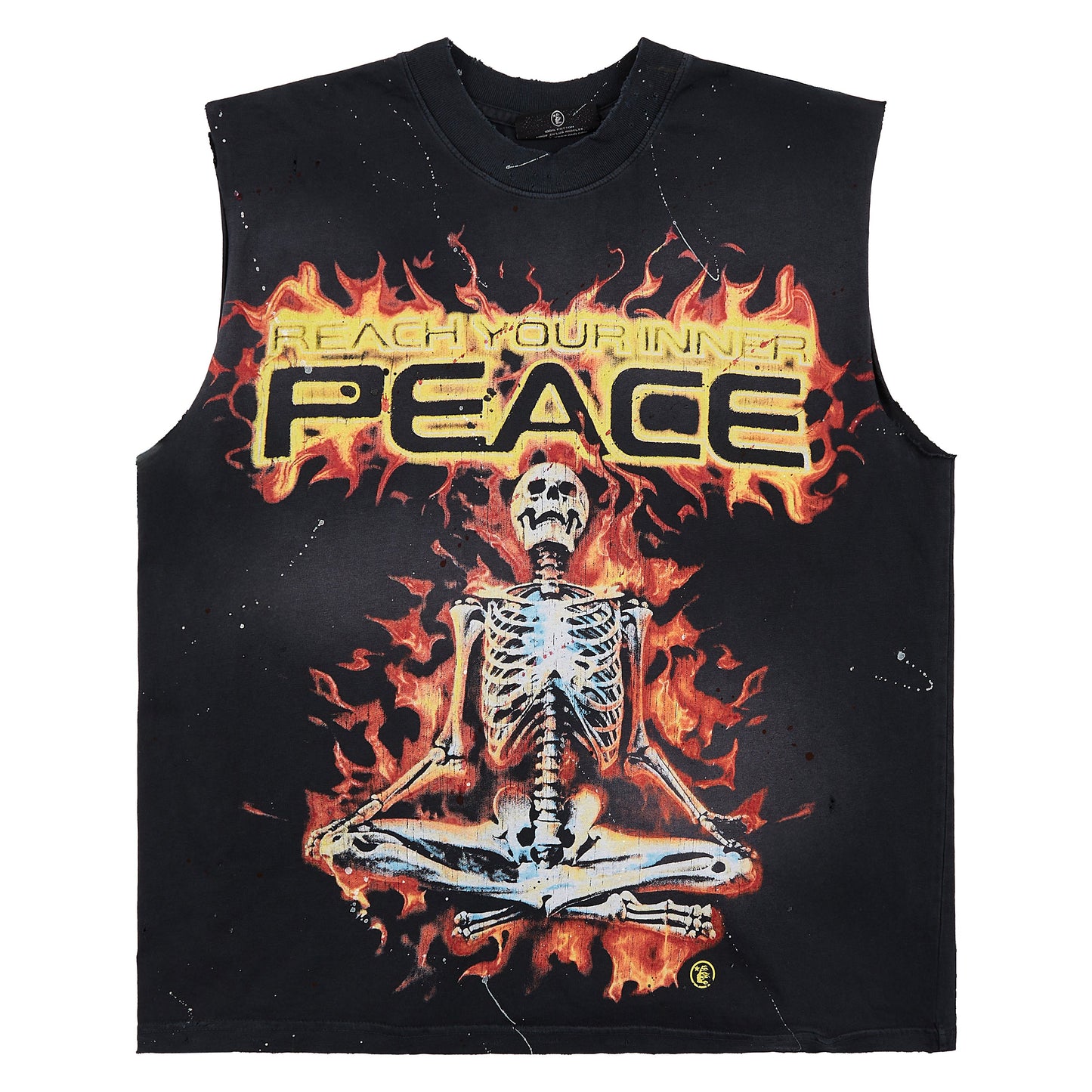 Inner Peace Skeleton Sleeveless Tee | Black
