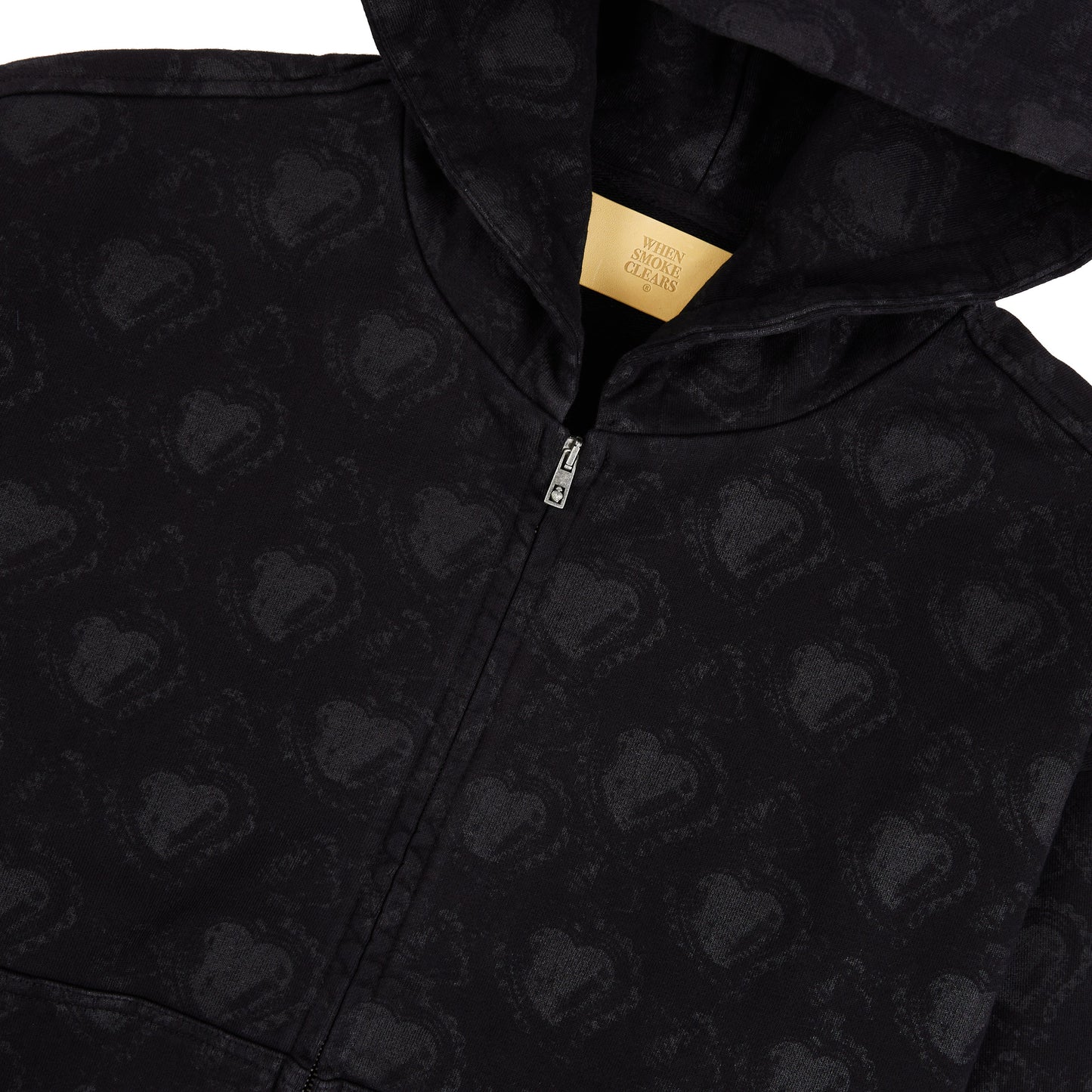 Monogram Zip Hoodie | Black