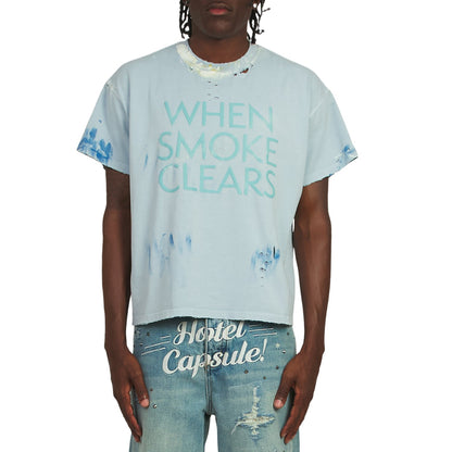 Paint Thrashed Tee | Sky Blue