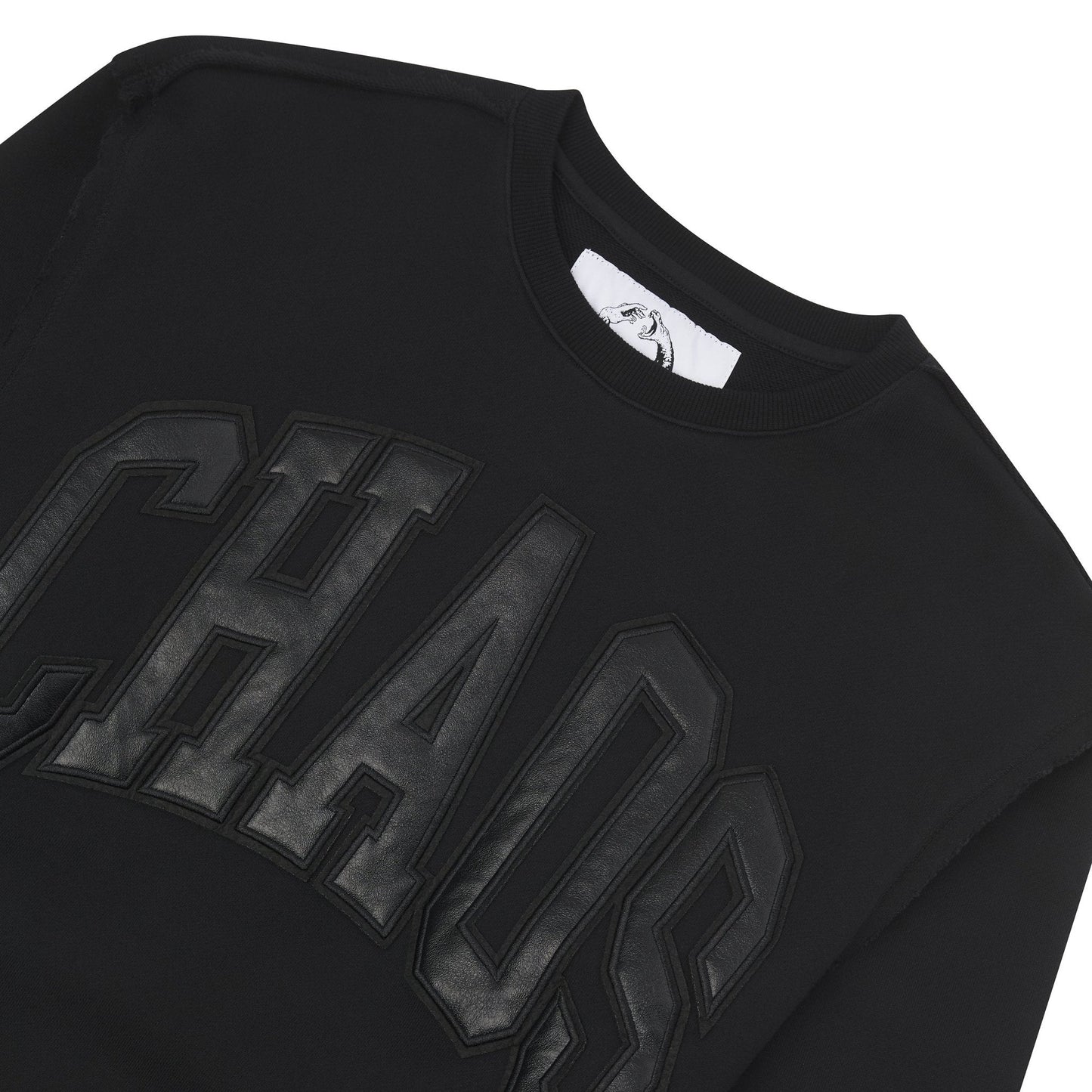 22 Leather Patch Sweatshirt | Black