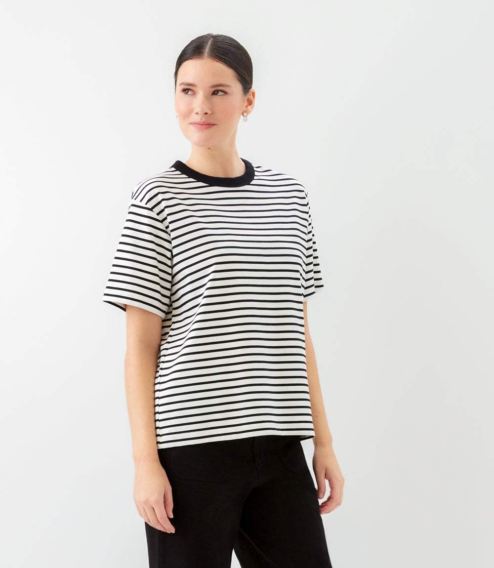 Stripe Short Sleeve Top