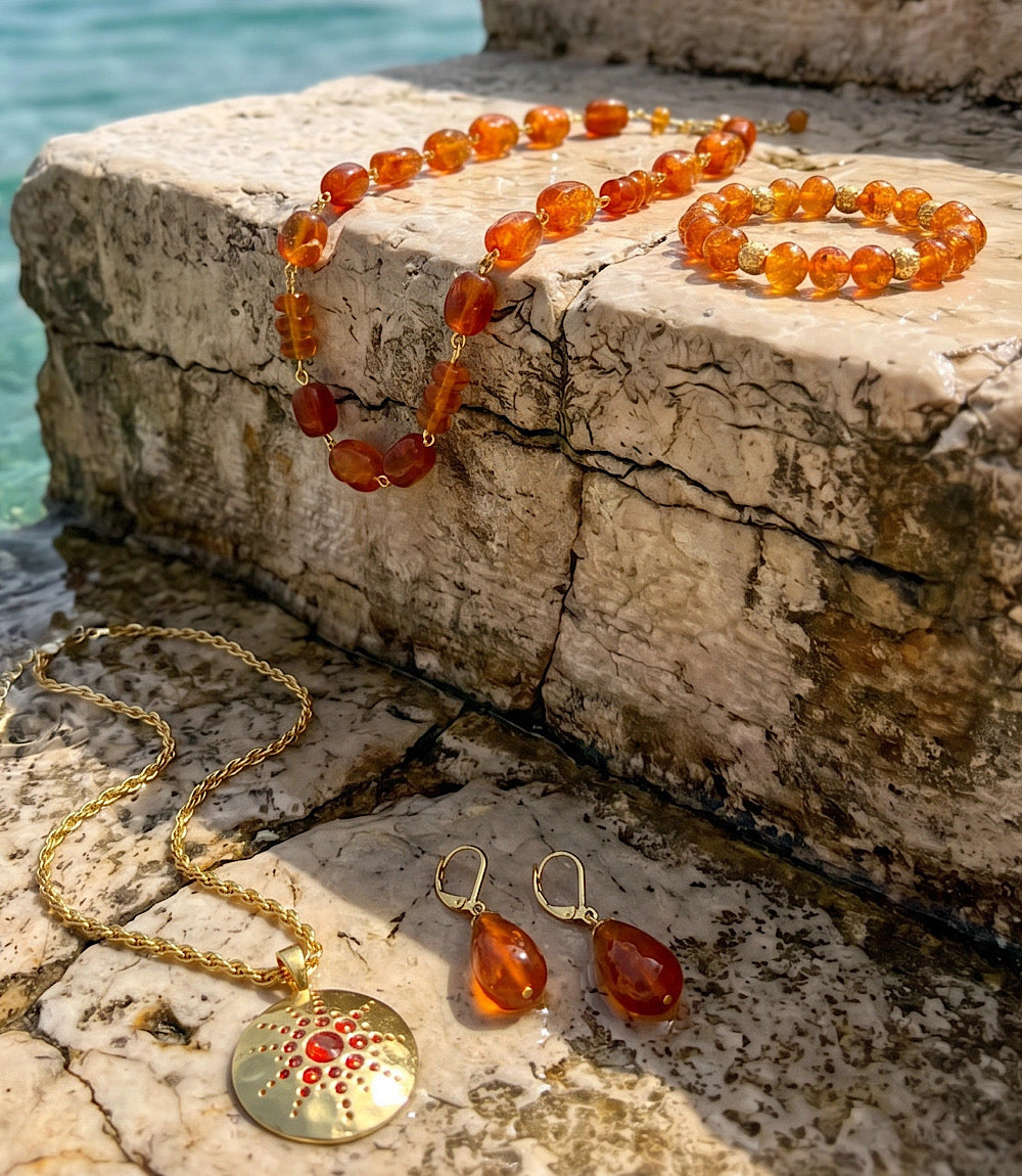 Amber Link Necklace