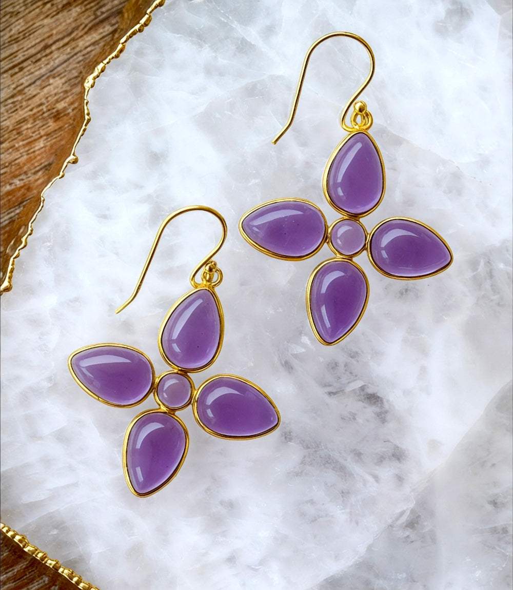 Dangling Gemstone Earrings