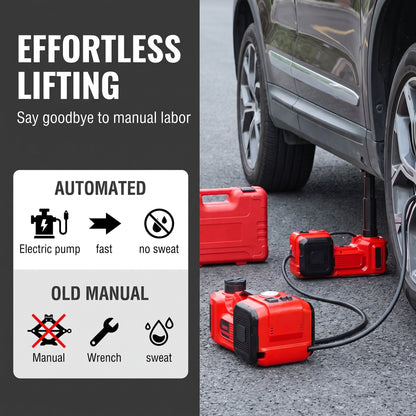 12V Electric Hydraulic Jack Set – Heavy Duty 5 Ton Lift Jack with Electric Wrench