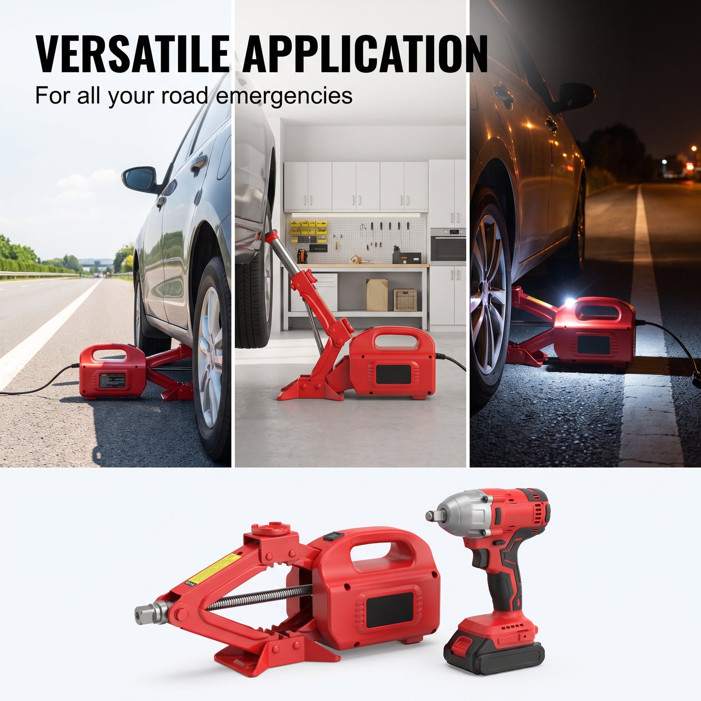 12V Electric Hydraulic Jack Set – Heavy Duty 5 Ton Lift Jack with Electric Wrench