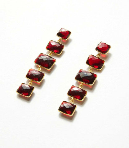 Five Drop Gemstone Earrings
