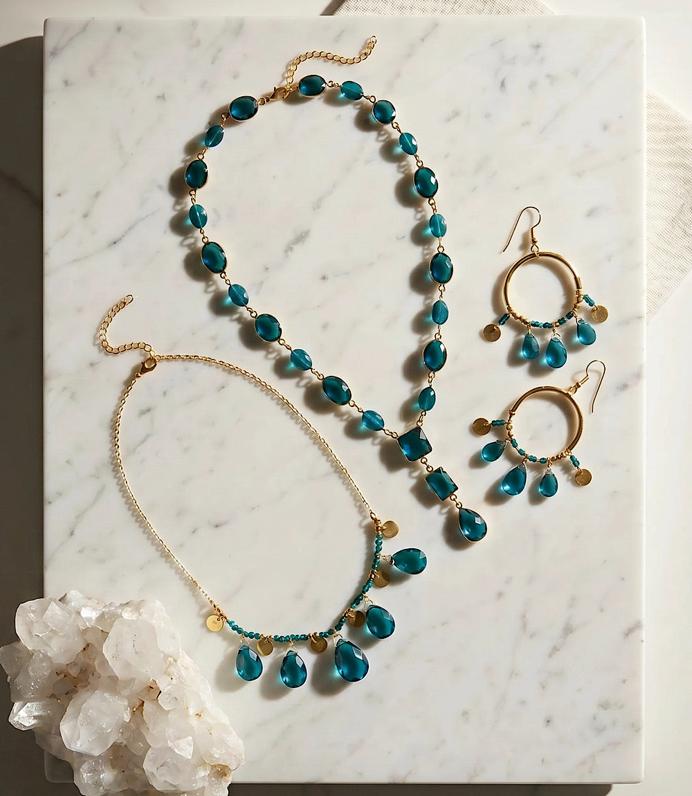 Teal Topaz Statement Necklace