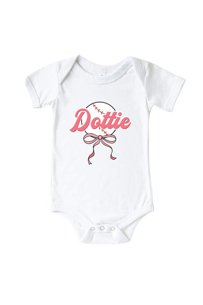 Personalized Ballpark Babes Graphic Bodysuit & Kids Tee | White