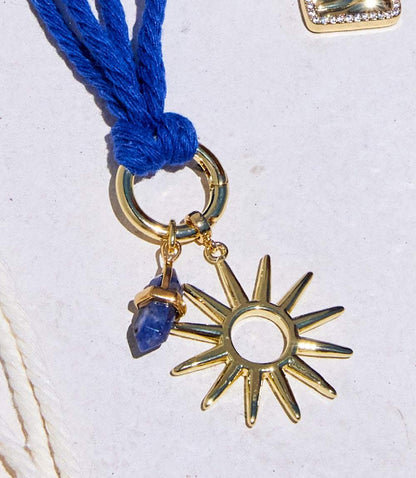 Sun And Sodalite Point Cord Necklace