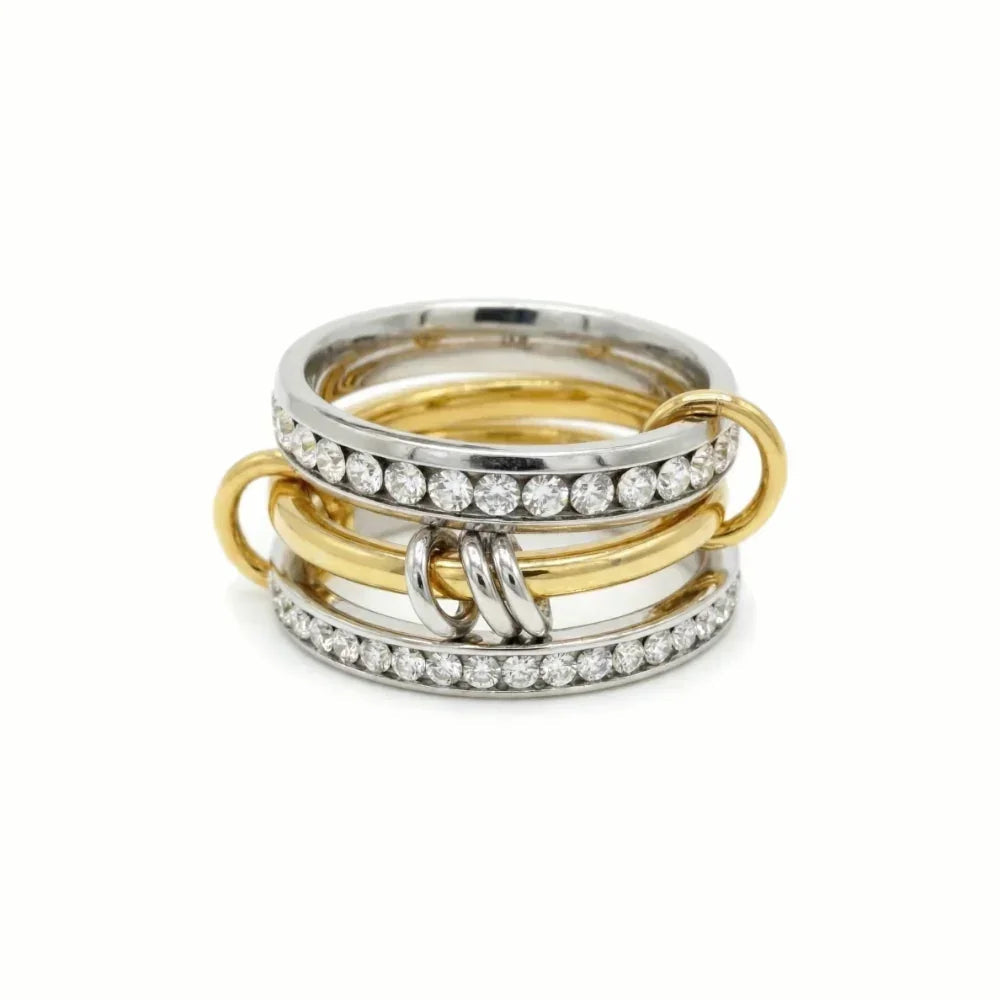 Vivia Two Tone Stacked Diamond Ring