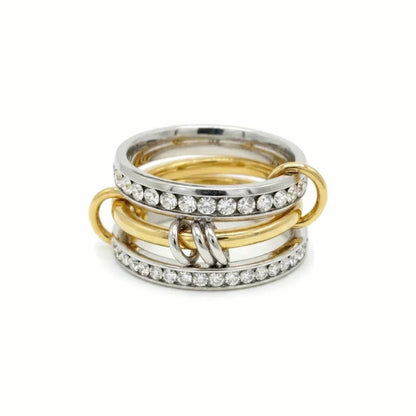 Vivia Two Tone Stacked Diamond Ring