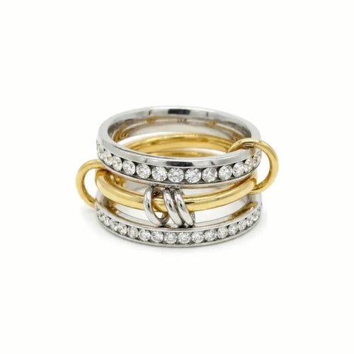 Vivia Two Tone Stacked Diamond Ring
