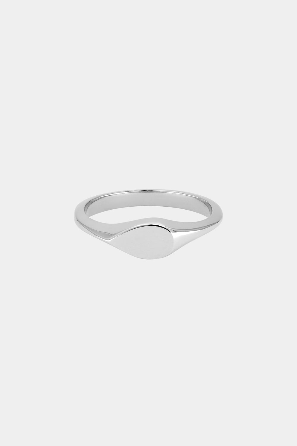 Mini Pear Signet Ring | White Gold