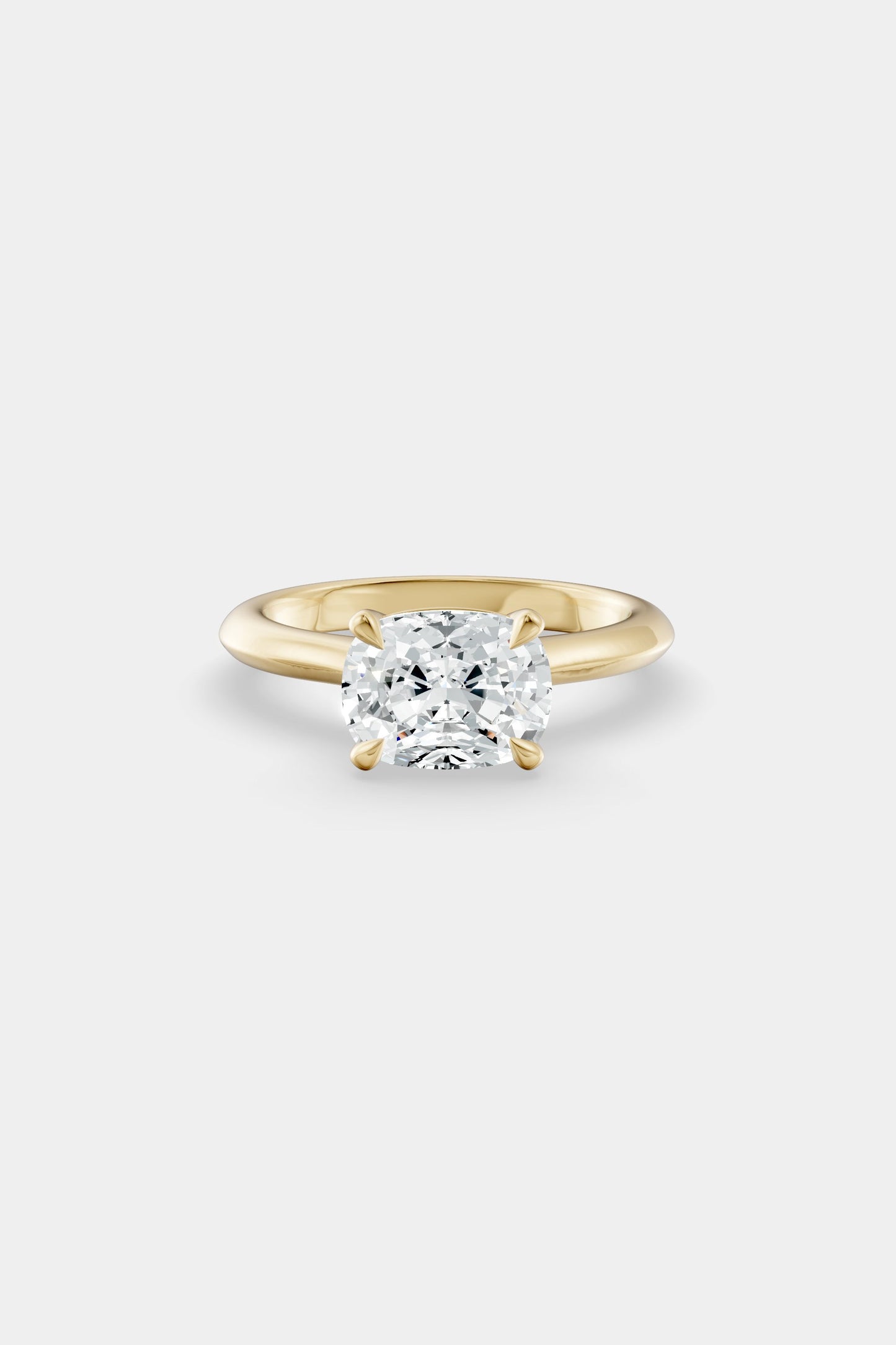 East West Diamond Solitaire Ring | Traditional Band