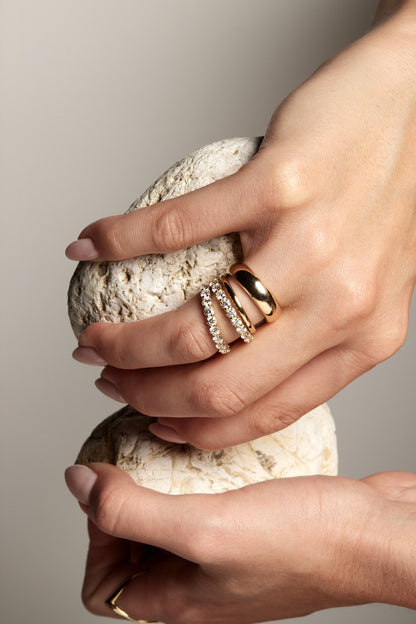 Double Band Georgie Ring | 18K Yellow Gold