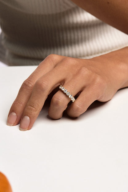 Round Diamond Half Band | 18K Rose Gold
