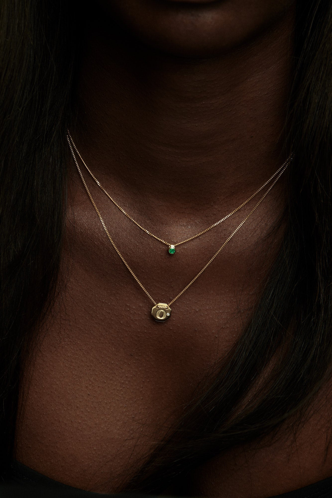 Mini Emerald Necklace | 9K Gold