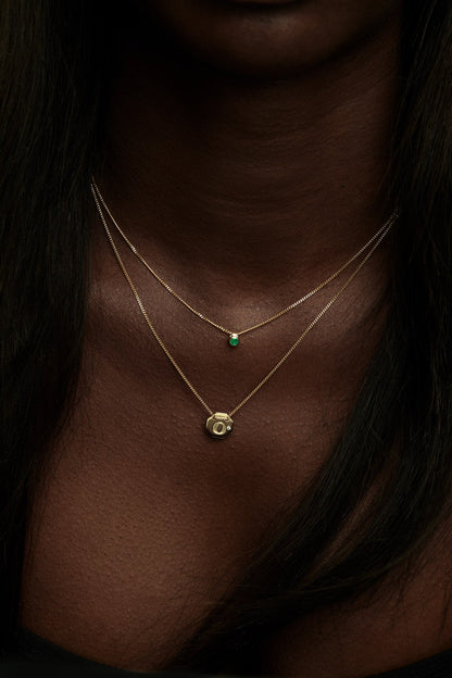 Mini Emerald Necklace | 9K Gold