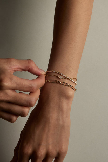 Medium Lennox Bracelet | Silver or White Gold