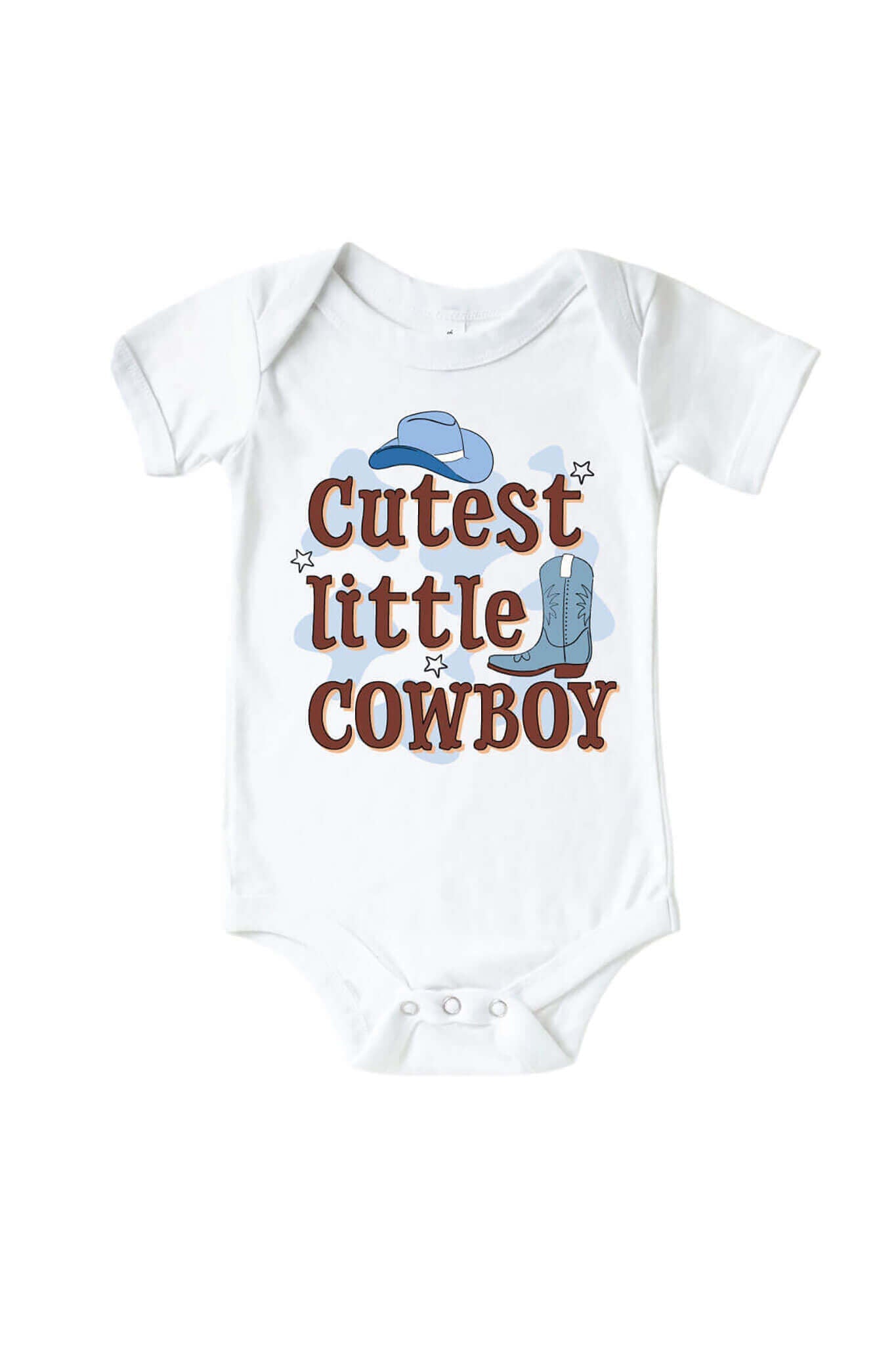 Cutest Little Cowboy Graphic Bodysuit & Kids Tee | White