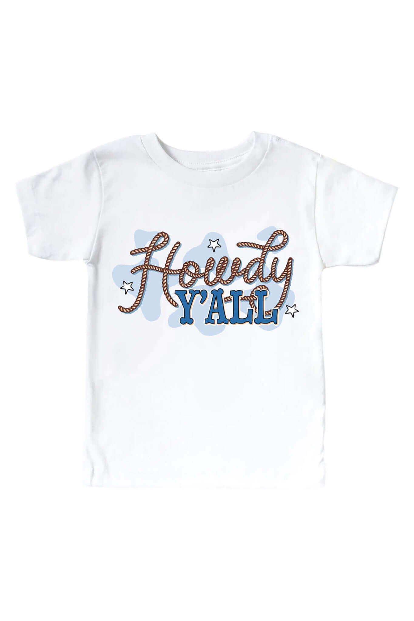 Howdy Y'all Blue Graphic Bodysuit & Kids Tee | White