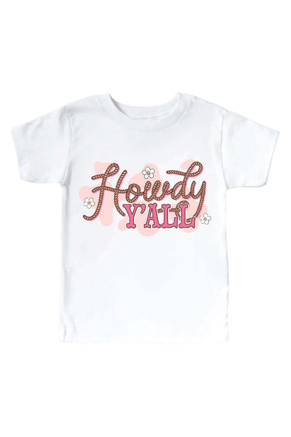 Howdy Y'all Pink Graphic Bodysuit & Kids Tee | White
