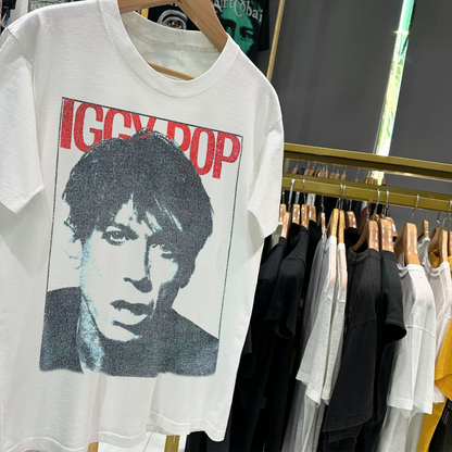 Iggy Pop 80's Vintage Washed White T-Shirt