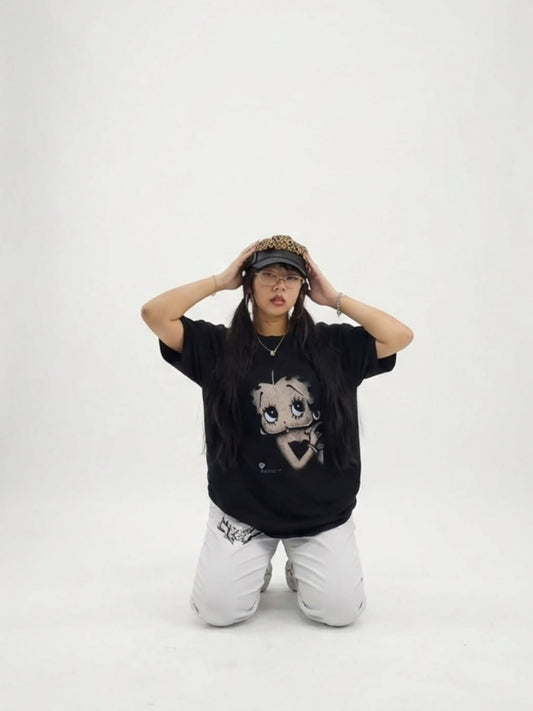 Rare Betty Boop Washed Black Tee