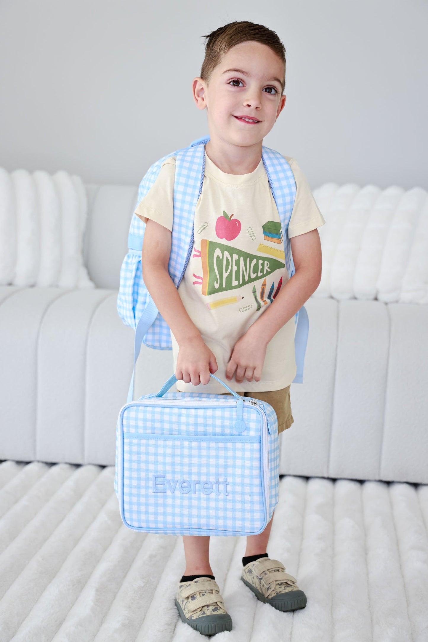 Personalized Flag Kids Graphic Tee | Natural