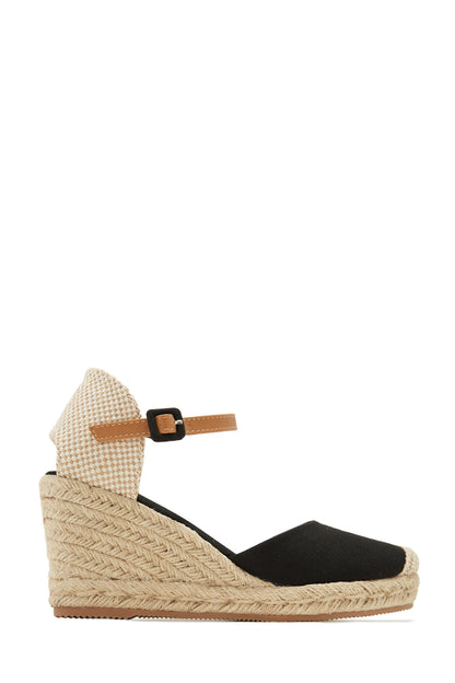 Golden Hour Espadrille Platform Wedges - Black