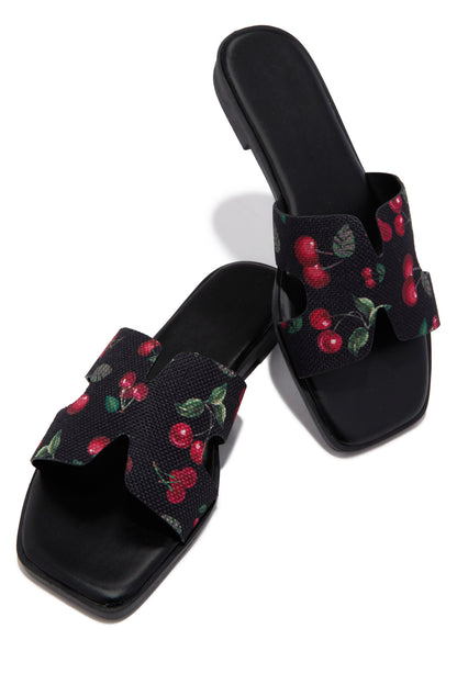 Cherry Baby Slip On Sandals - Black