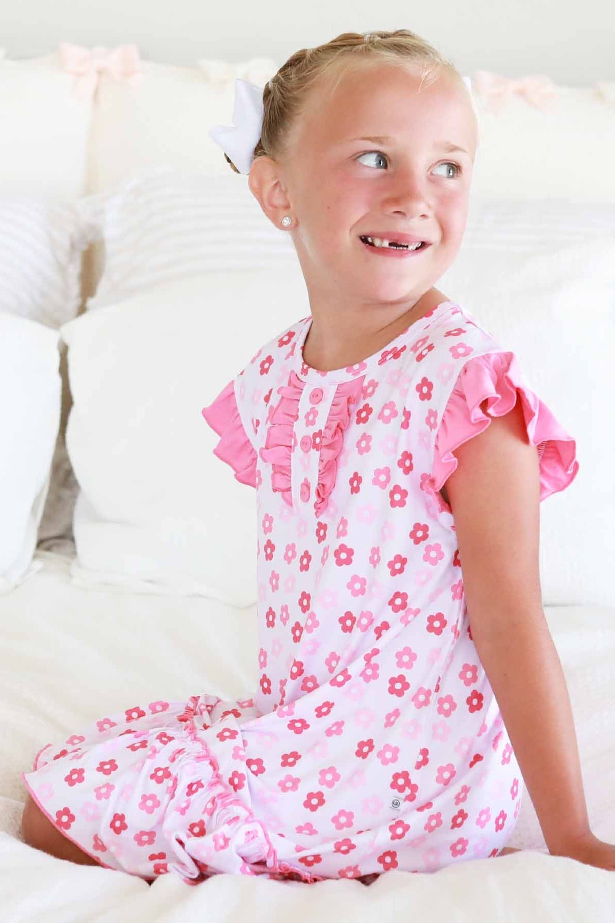 Girls' Flutter Sleeve Nightgown | Daisy Mae