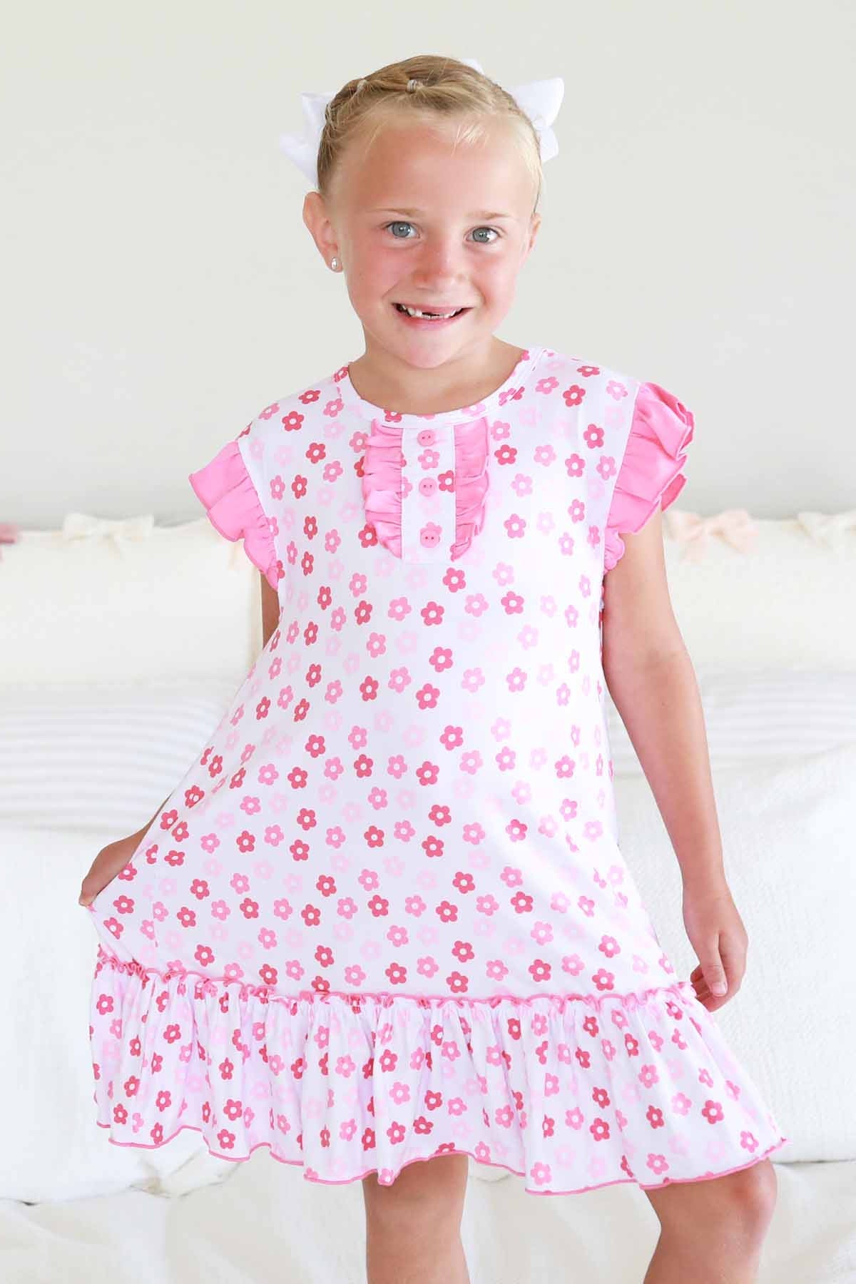 Girls' Flutter Sleeve Nightgown | Daisy Mae