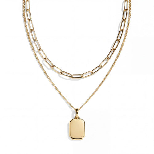 Engravable Layered Dog Tag Necklace