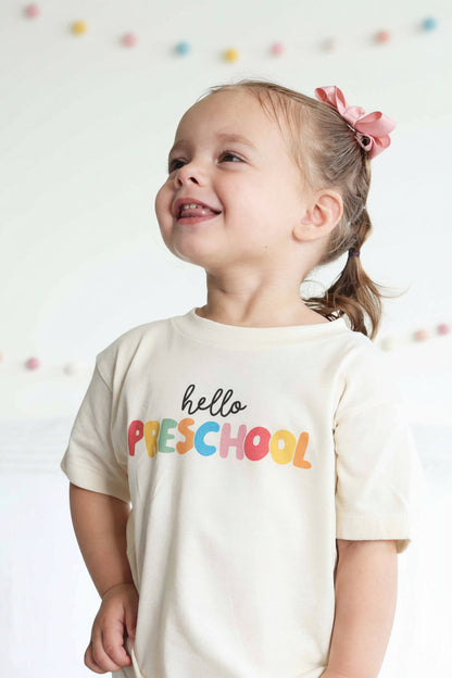 Hello New Grade Kids Graphic Tee | Natural