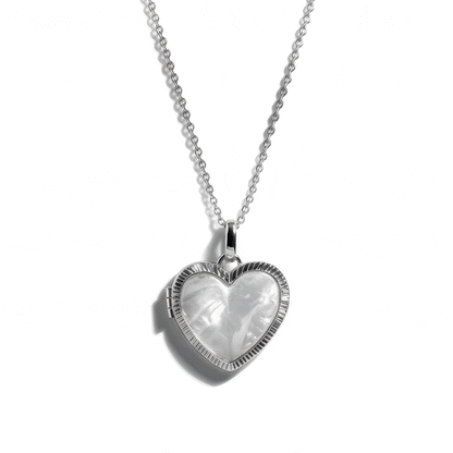 Personalized Mother of Pearl Locket Necklace