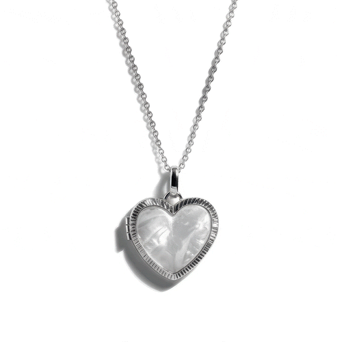 Personalized Mother of Pearl Locket Necklace