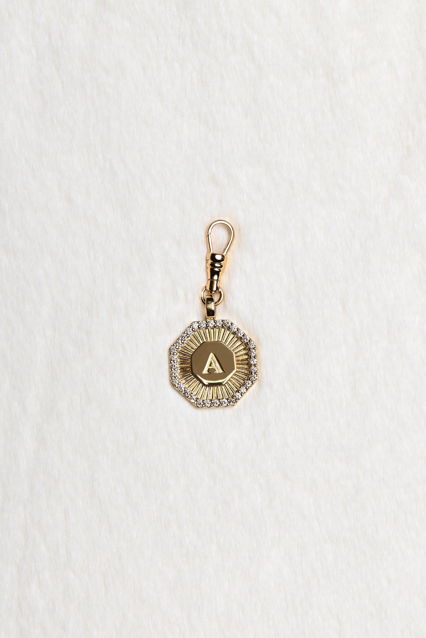 Diamond Halo Large Letter Attachment | 18K Yellow Gold