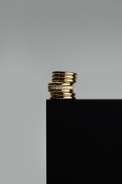 Triple Orielle Ring | 9K Yellow Gold