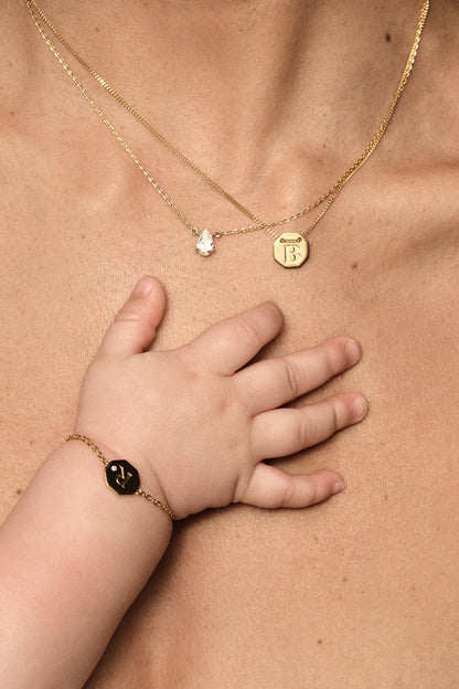 Baby Letter Bracelet | 9K Rose Gold