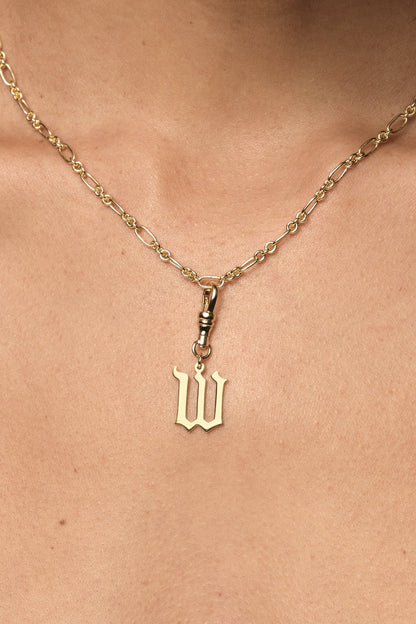 Large Gothic Letter Pendant | 9K Yellow Gold