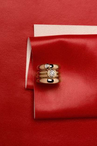 Roma Round Diamond Ring | 18K Yellow Gold