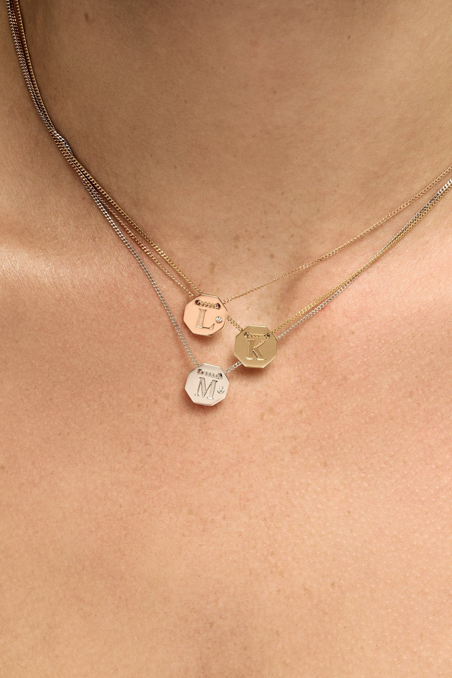 Letter Necklace | 9K White Gold