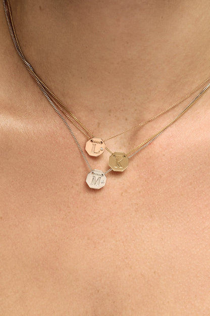Letter Necklace | 9K White Gold